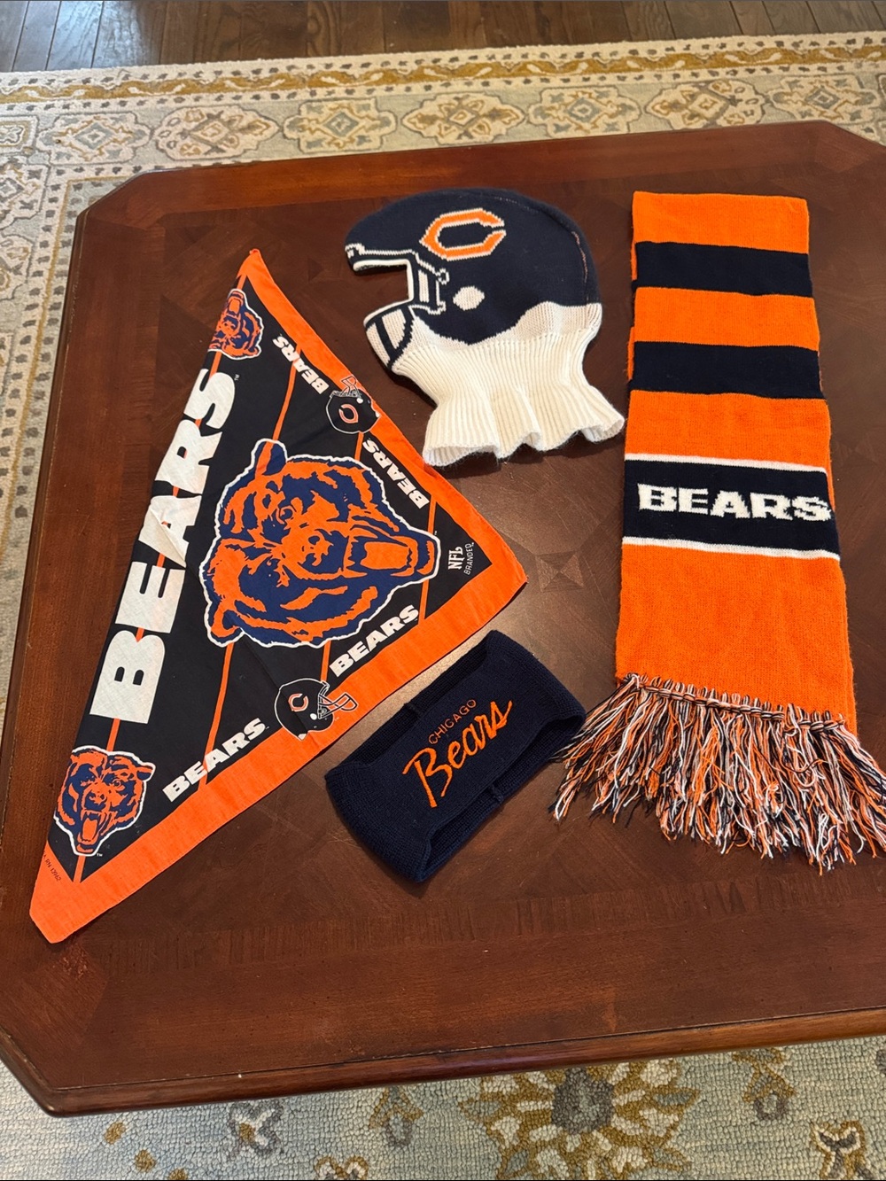 Chicago Bears Hat, Scarf and Bandana Set